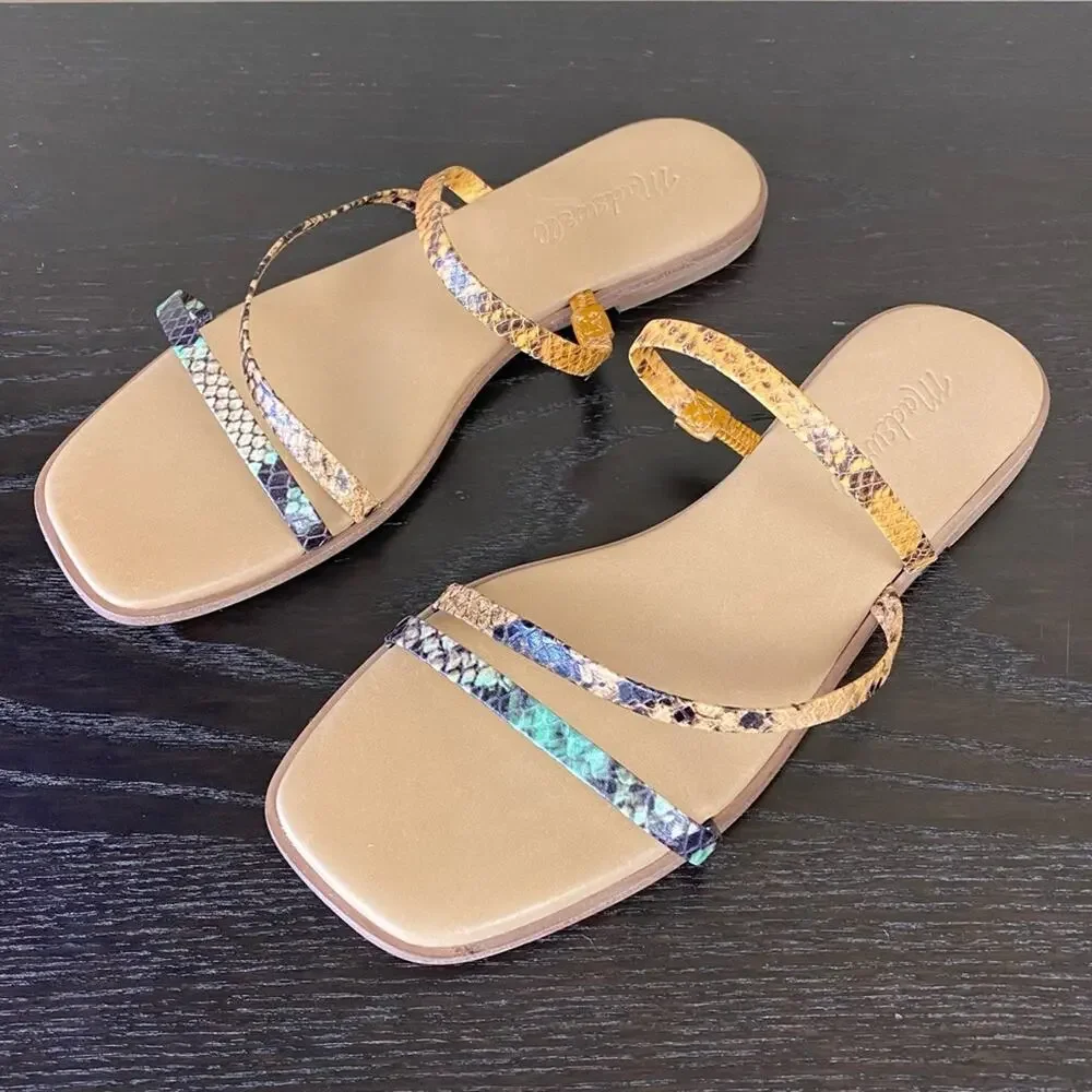 Madewell The Lyra Snake Print Slide Sandal, Sz 6.5 - Picture 8 of 13